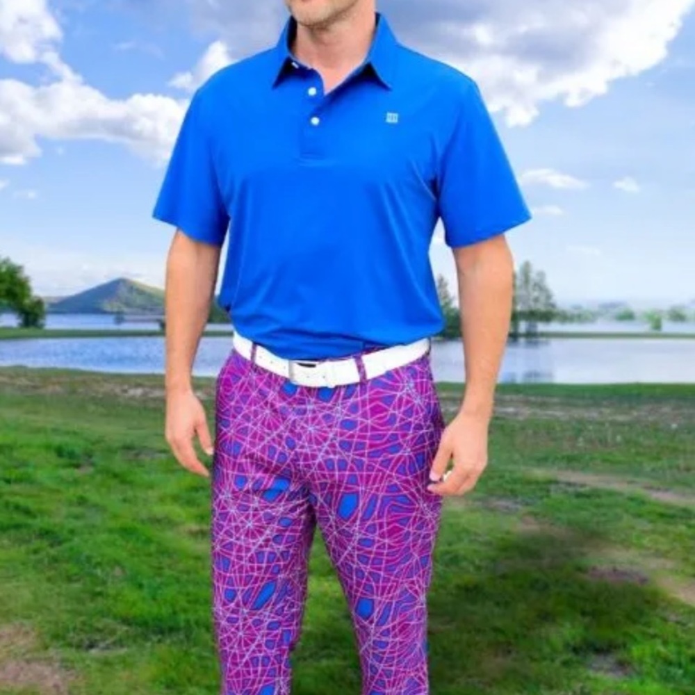 Hreski Purple and Blue Golf Pants